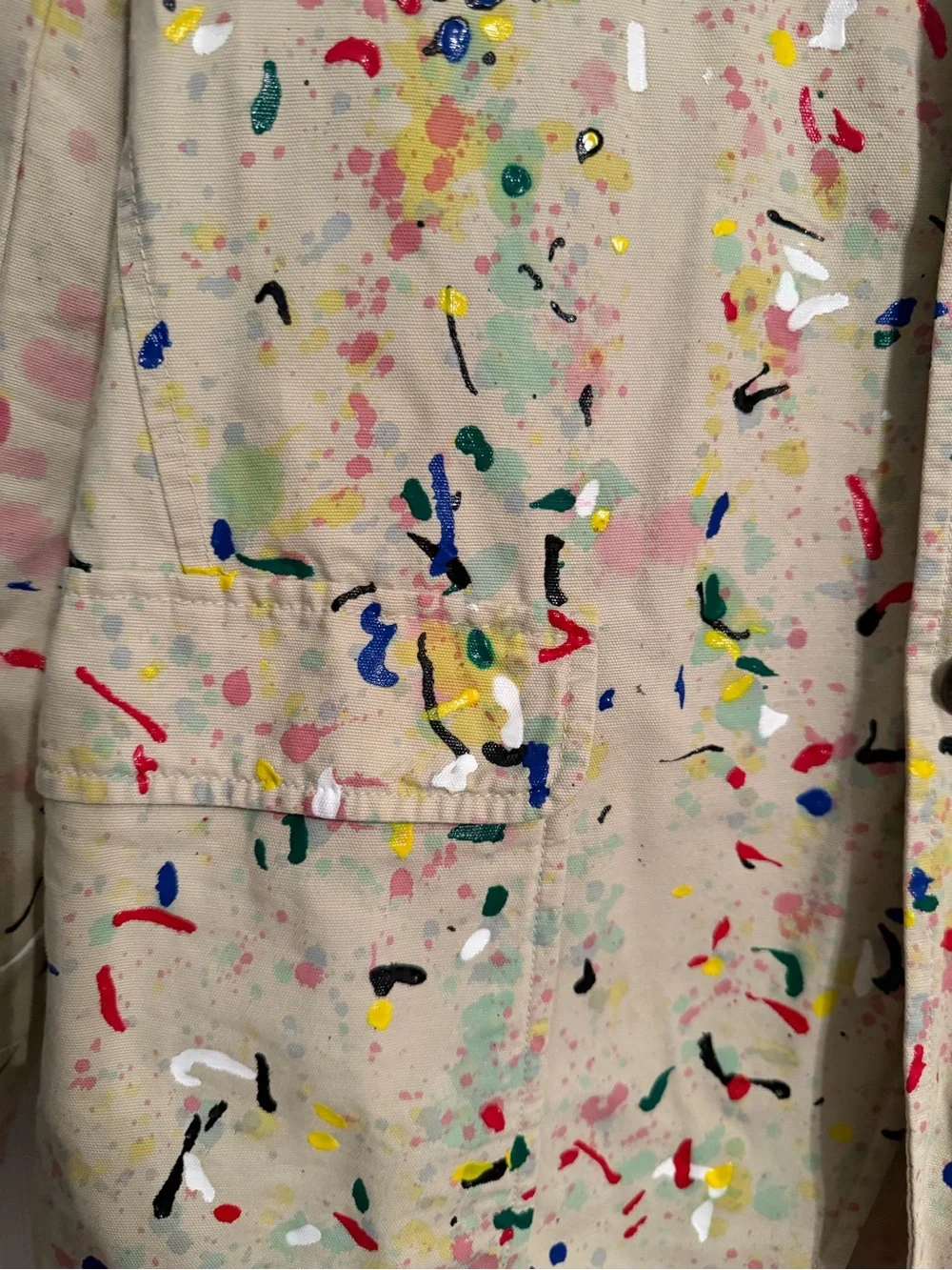 Brooks Brothers Beige Paint-Splatter Casual Blazer M